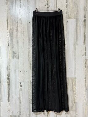 PrettyLittleThing Black Sheer Double Slit Cover-Up Skirt